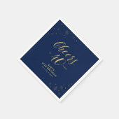 Goud en zeemacht | Moderne Cheers 40e Birthday Par Servet (Hoek)