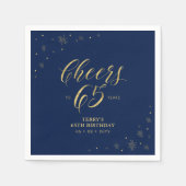 Goud en zeemacht | Moderne Cheers 65e Birthday Par Servet (Voorkant)