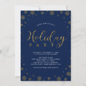 Goud en zeemacht | Moderne Snowflakes Holiday Kaart (Voorkant)