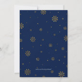 Goud en zeemacht | Moderne Snowflakes Holiday Kaart (Achterkant)