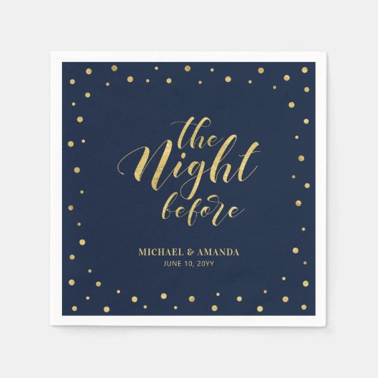 Goud en zeemleder Moderne Confetti repetitie Servet (Voorkant)