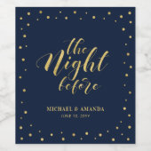 Goud en zeemleder Moderne Confetti repetitie Wijn Etiket (Enkel label)