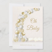 Goud en zilver Baby shower van de Ballon Kaart (Achterkant)