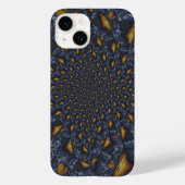 Goud en Zilver Blauw Gesmolten Metaal Case-Mate iPhone Case (Achterkant)