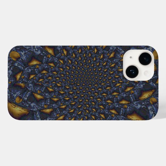 Goud en Zilver Blauw Gesmolten Metaal Case-Mate iPhone Case (Achterkant (horizontaal))