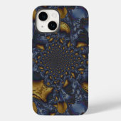Goud en Zilver Blauw Gesmolten Metaal Case-Mate iPhone Case (Achterkant)