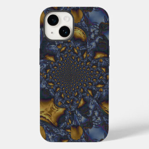 Goud en Zilver Blauw Gesmolten Metaal Case-Mate iPhone 14 Hoesje