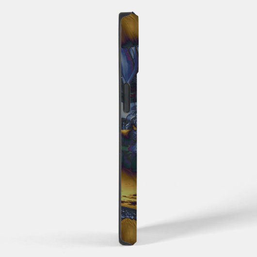 Goud en Zilver Blauw Gesmolten Metaal Case-Mate iPhone Case (Achterkant / Rechts)