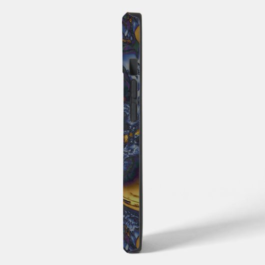 Goud en Zilver Blauw Gesmolten Metaal Case-Mate iPhone Case (Achterkant / Links)