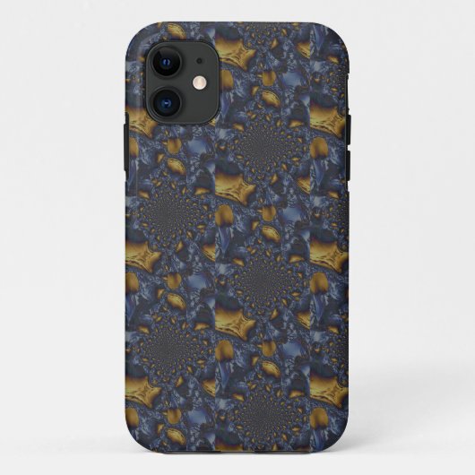 Goud en Zilver Blauw Gesmolten Metaal Case-Mate iPhone Case (Achterkant)