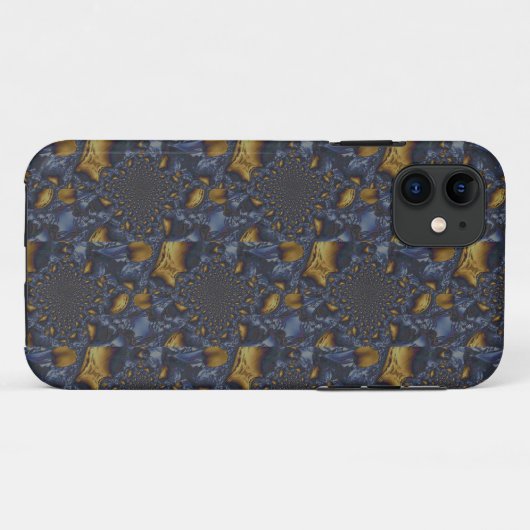 Goud en Zilver Blauw Gesmolten Metaal Case-Mate iPhone Case (Achterkant (horizontaal))