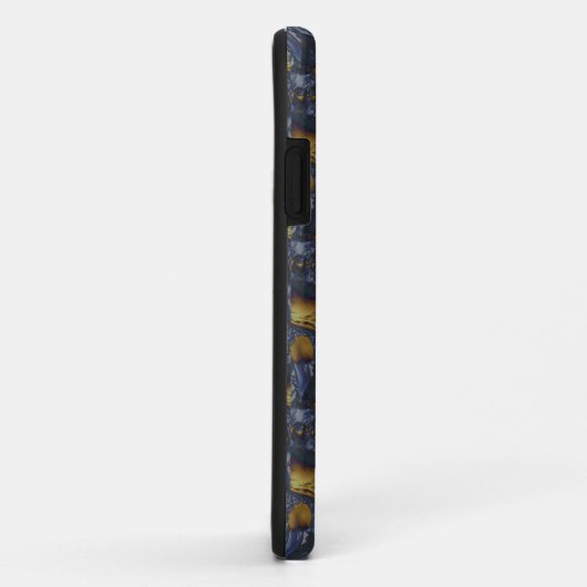 Goud en Zilver Blauw Gesmolten Metaal Case-Mate iPhone Case (Achterkant/rechts)