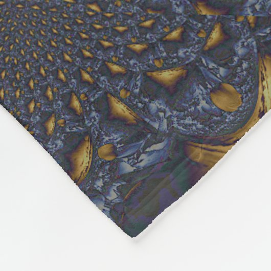 Goud en Zilver Blauw Gesmolten Metaal Fleece Deken (Hoek)