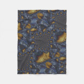 Goud en Zilver Blauw Gesmolten Metaal Fleece Deken (Voorkant)
