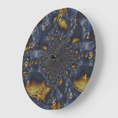 Goud en Zilver Blauw Gesmolten Metaal Grote Klok (Hoek)