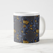 Goud en Zilver Blauw Gesmolten Metaal Grote Koffiekop (Voorkant rechts)