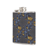 Goud en Zilver Blauw Gesmolten Metaal Heupfles (Links)