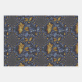 Goud en Zilver Blauw Gesmolten Metaal Inpakpapier Vel (Voorkant 2)