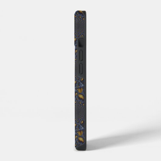 Goud en Zilver Blauw Gesmolten Metaal iPhone Hoesje (Linkerkant)