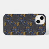 Goud en Zilver Blauw Gesmolten Metaal iPhone Hoesje (Achterkant horizontaal)