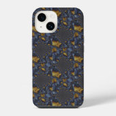 Goud en Zilver Blauw Gesmolten Metaal iPhone Hoesje (Achterkant)