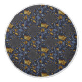 Goud en Zilver Blauw Gesmolten Metaal Keramische Knop (Voorkant)