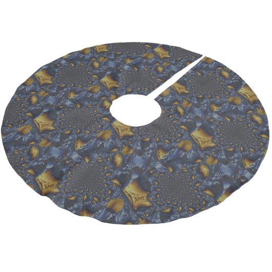 Goud en Zilver Blauw Gesmolten Metaal Kerstboom Rok (Gekanteld)