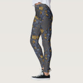 Goud en Zilver Blauw Gesmolten Metaal Leggings (Links)