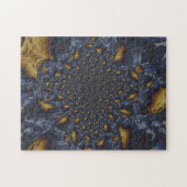 Goud en Zilver Blauw Gesmolten Metaal Legpuzzel (Horizontaal)