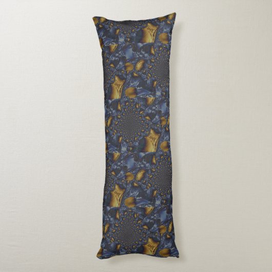 Goud en Zilver Blauw Gesmolten Metaal Lichaamskussen (Achterkant (Verticaal))