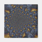 Goud en Zilver Blauw Gesmolten Metaal Magneet (Voorkant)