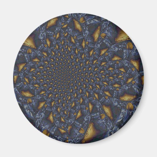 Goud en Zilver Blauw Gesmolten Metaal Magneet (Voorkant)