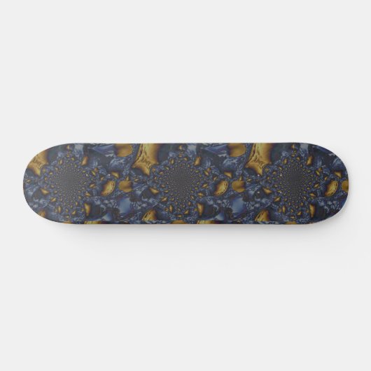 Goud en Zilver Blauw Gesmolten Metaal Persoonlijk Skateboard (Horizontaal)