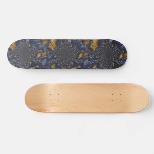 Goud en Zilver Blauw Gesmolten Metaal Persoonlijk Skateboard (Horizontaal)