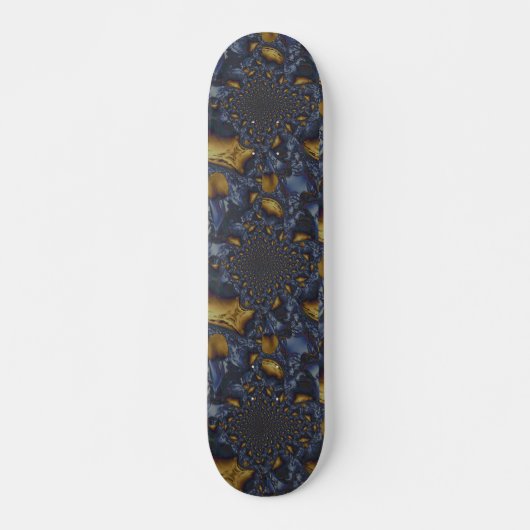 Goud en Zilver Blauw Gesmolten Metaal Persoonlijk Skateboard (Voorkant)
