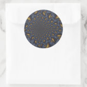 Goud en Zilver Blauw Gesmolten Metaal Ronde Sticker (Tas)