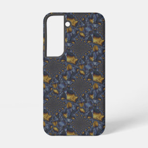 Goud en Zilver Blauw Gesmolten Metaal Samsung Galaxy Hoesje