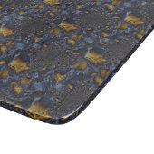 Goud en Zilver Blauw Gesmolten Metaal Snijplank (Hoek)