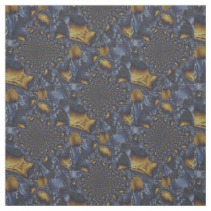 Goud en Zilver Blauw Gesmolten Metaal Stof