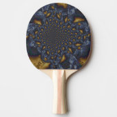Goud en Zilver Blauw Gesmolten Metaal Tafeltennisbatje (Voorkant)