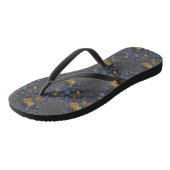 Goud en Zilver Blauw Gesmolten Metaal Teenslippers (Schuin)