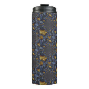 Goud en Zilver Blauw Gesmolten Metaal Thermosbeker