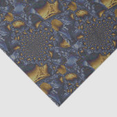 Goud en Zilver Blauw Gesmolten Metaal Tissuepapier (Detail)