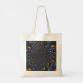 Goud en Zilver Blauw Gesmolten Metaal Tote Bag (Achterkant)