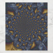 Goud en Zilver Blauw Gesmolten Metaal Wijn Etiket (Enkel label)