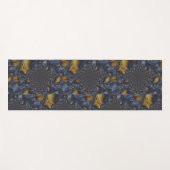 Goud en Zilver Blauw Gesmolten Metaal Yogamat (Voorkant (horizontaal))