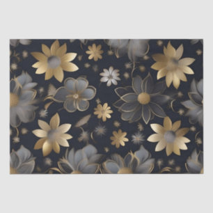 Goud en Zilver Bloemen Decoupage /  Tissuepapier