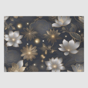 Goud en Zilver Bloemen Decoupage /  Tissuepapier