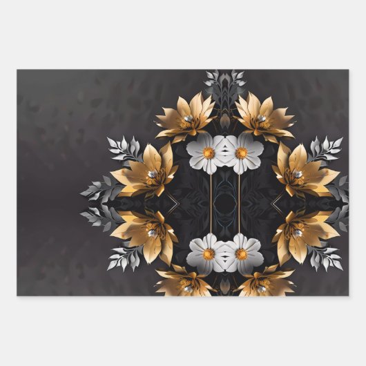 Goud en zilver Bruiloft Cadeau Wrapping Papier Bla Inpakpapier Vel (Voorkant 2)