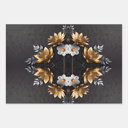 Goud en zilver Bruiloft Cadeau Wrapping Papier Bla Inpakpapier Vel (Voorkant)